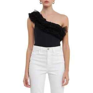 NWT Endless Rose Ruffle One Shoulder Bodysuit